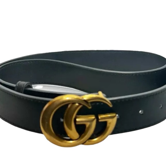 Gucci Black GG Buckle Calf Leather Belt Size 100 - Picture 3 of 5